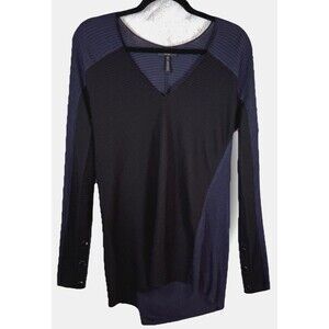 RAG & BONE Sweater Top S Blue Black‎ Extra Fine Merino Wool Knit Colorblock